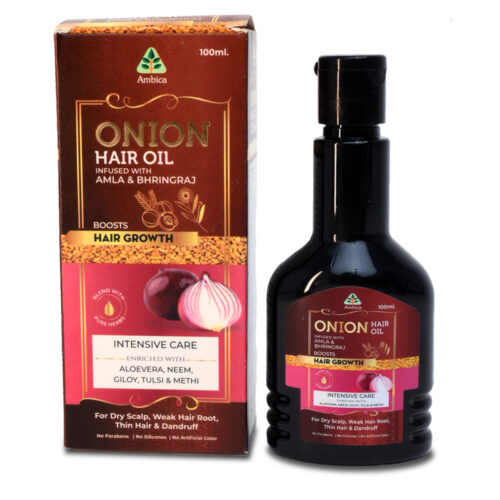 Ambica Onion Hair Oil Infused with Amla & Bhringraj for Boost Hair Growth